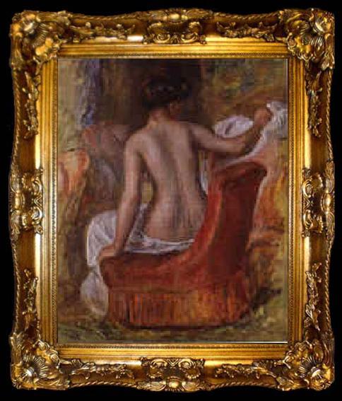 framed  Pierre Renoir Nude in an Armchair, ta009-2
